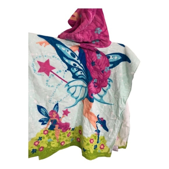 Kids hooded pullover princess castle mermaid‎ print swim beach towel poncho new - Picture 4 of 10